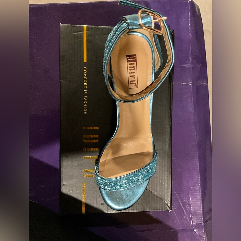 Blue sparkle sandals
